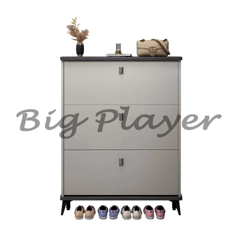 

Italian Ultra-thin Tipping Bucket Shoe Household Door New Popular Home Storage Cabinet Against The Wall Small Shoe Rack
