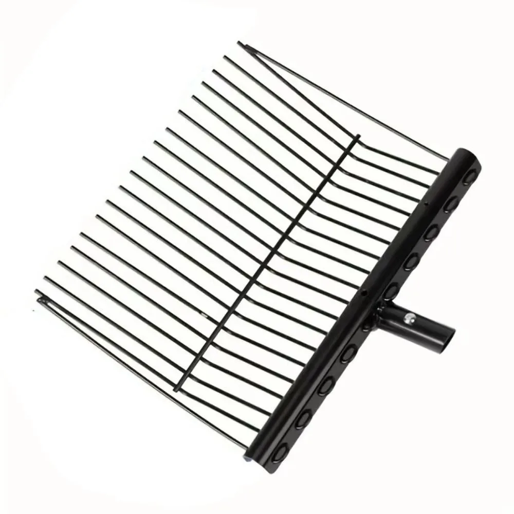 Garden Rake Tool Stable Garden Leaf Rake Heavy Duty Lightweight Livestock Hay Fork Cleaning Black Iron Grass Fork Garden Leaf