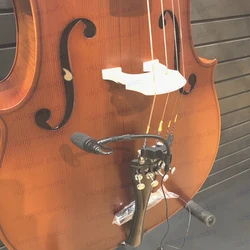 Musical Instrument Microphone for Feather Cello Viola Playing Gooseneck Performance Mic for Belt-pack Transmitter Wireless Syste