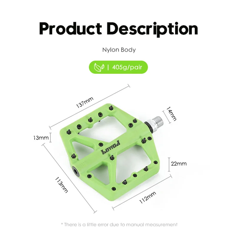 

Nylon Fiber Bearing Pedals for Mountain and Road Bikes Large Anti Slip Platform with Durable Bearings for Fixed Gear