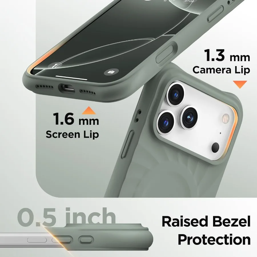 حافظة مغناطيسية واقية مضادة للصدمات لهاتف آيفون 17 برو 6.3 مع كاميرا سيليكون مدمجة متوافقة مع MagSafe