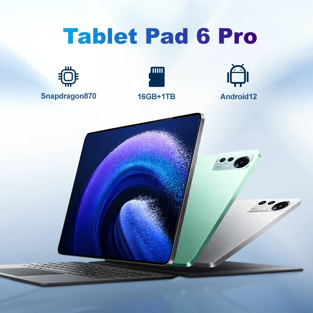 

2024 Original Pad 6 Pro Global Version Tablet Android 12 16GB 512GB 1TB Snapdragon 870 Tablets PC 5G Dual SIM Card WIFI 4K Tab 6