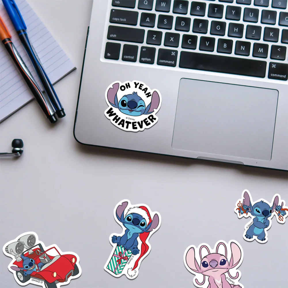 Disney 50pcs Stitch Cartoon Stickers Set for Laptop Luggage Skateboard Fun Classic Gift Decoration DIY Diary Sticker Collection