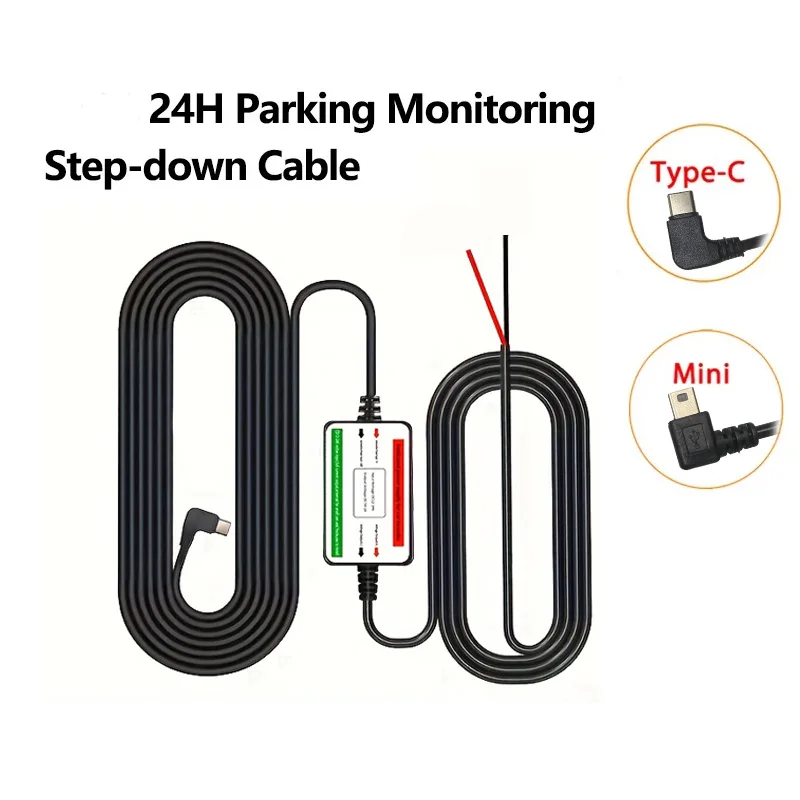 Mini cabo carregador de carro usb/tipo c para carro, painel automático, filmadora, veículo, dvr, caixa de fonte de alimentação exclusiva, dc 12-30v a 5v