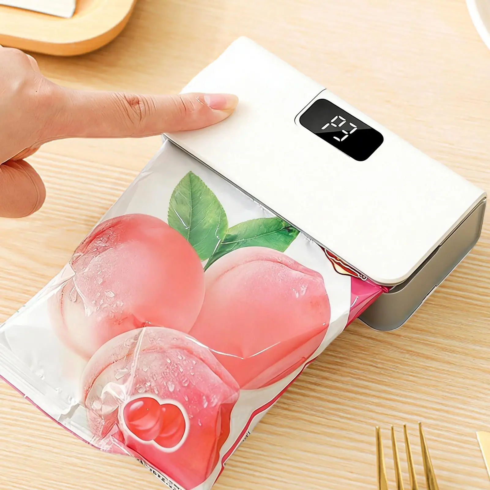 Mini Bag Resealer LED Display Portable 6-level Rechargeable Travel Food Saver Sealing Machine For Freezer Meal Prep Snacks Food