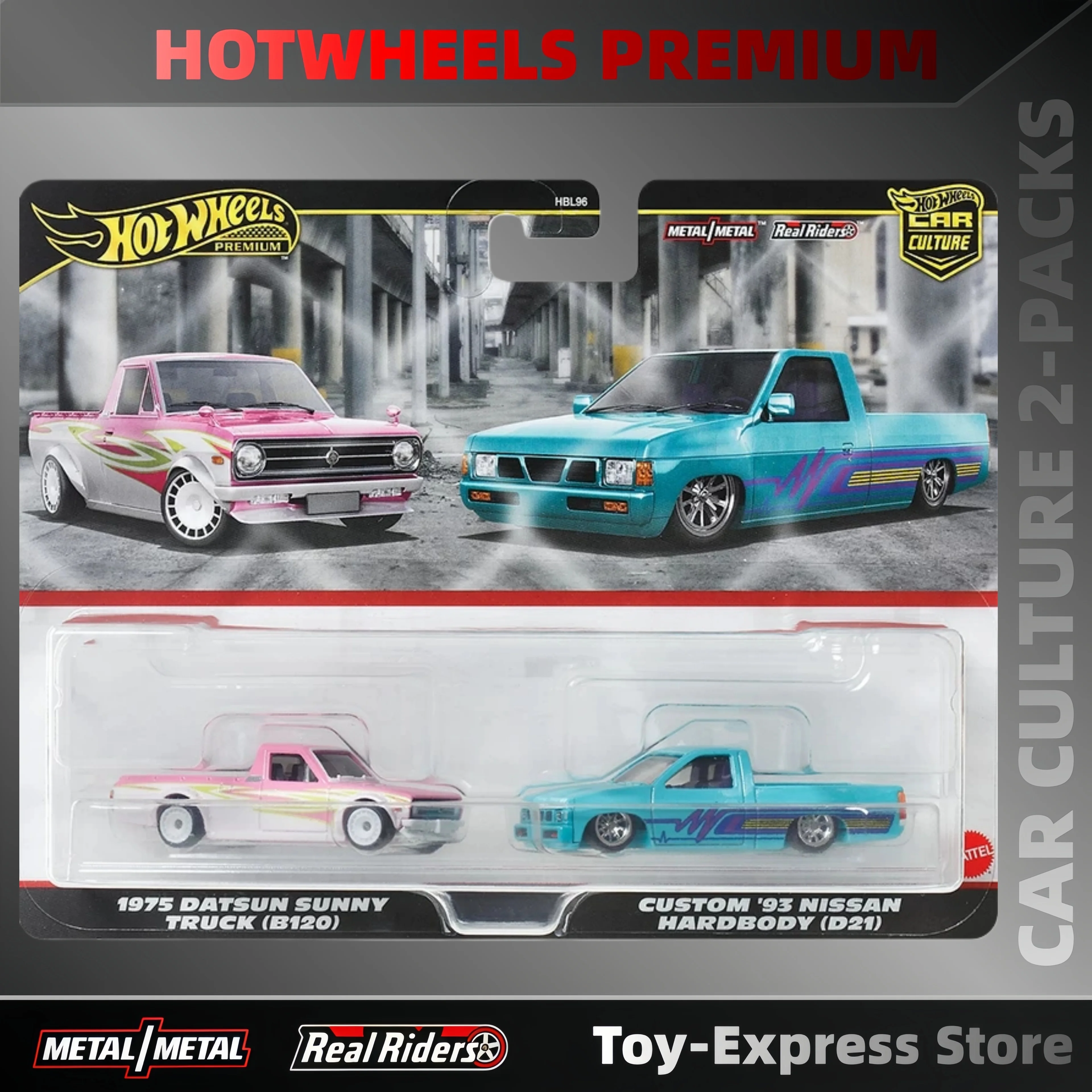 

Набор из 2 машинок Hot Wheels Premium Car Culture: Datsun Sunny Truck и Nissan Hardbody, масштаб 1:64, игрушки для мальчиков
