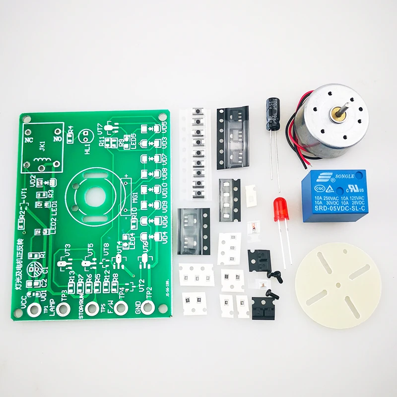 Iluminação eletrônica e Kit Motor, Frente e Reverso, Kit Competição, Eletrônica, Peças de solda, Testing Board, DIY