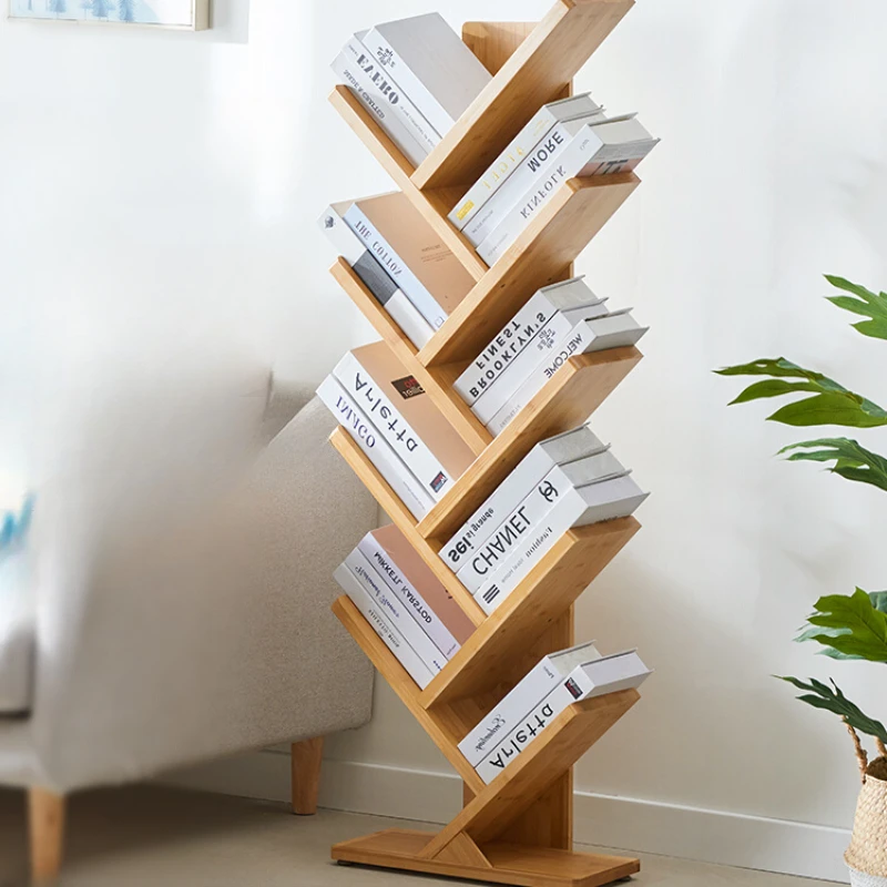 Bookshelf storage rack, multi-layered student creative tree shaped bookshelf, living room, home storage narrow