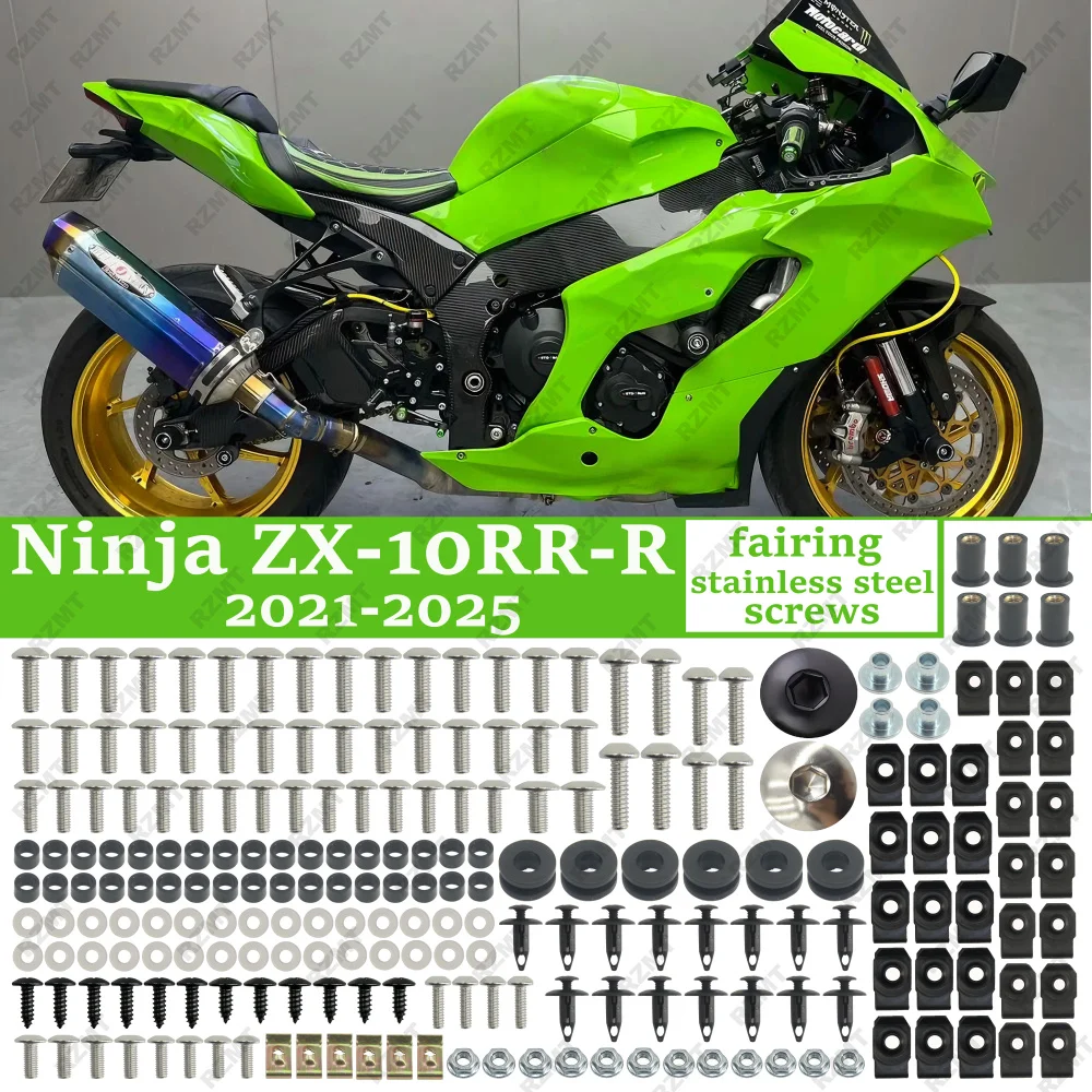 For kawasaki Ninja ZX10R NINJA ZX10RR 2020-2025 Fairing screws Motorcycle Bodywork stainless steel Bolts Kits Clips Fasteners