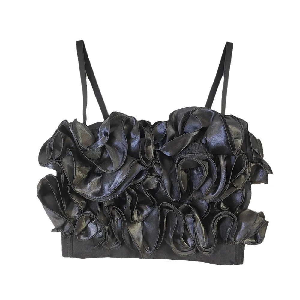 عبر الحدود TEMU Fibone المحاصيل الأعلى لباس خارجي ort موجة الدانتيل تقليم ter سترة المرأة Brtte تانك الأعلى طول #5