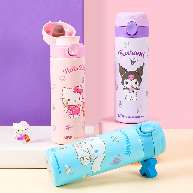 

Sanrio Kawaii Hello Kitty Kuromi Cinnamoroll 316 Food Grade Stainless Steel Thermos Cup Cute Cartoon Students Office Cup Gift