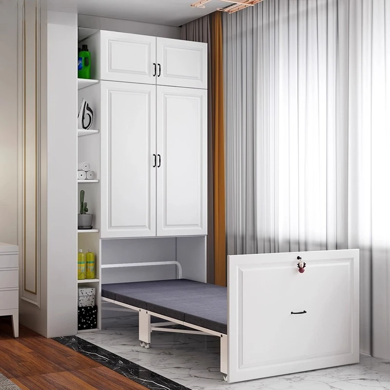 Multifunctional balcony invisible bed combination cabinet modern simple lunch break folding bed cabinet integrated telescopic hi