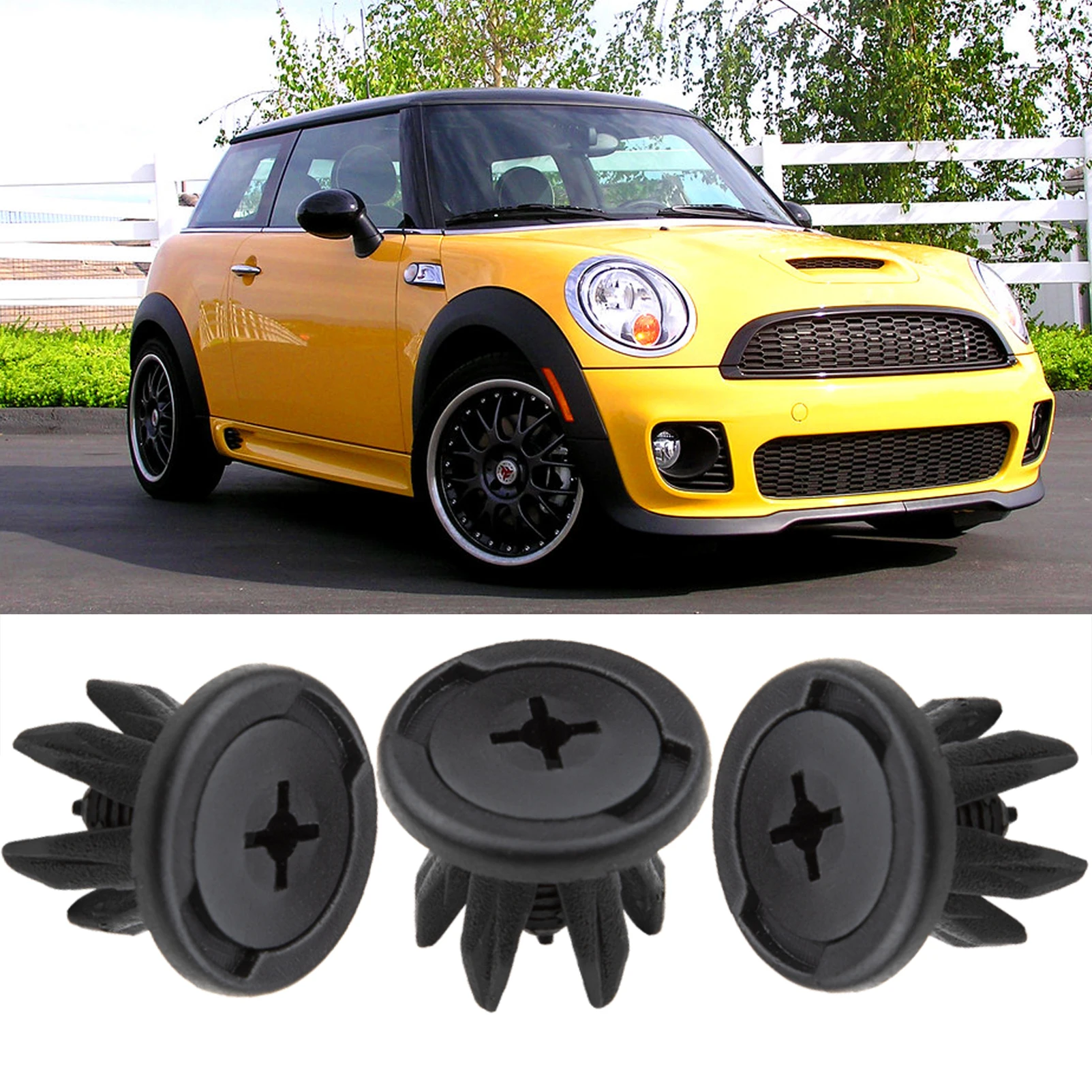 30 Uds. Clips de ajuste de sujeción contra salpicaduras de revestimiento de arco de rueda interior 7130702966 PARA BMW E46 Mini Countryman R50 R52