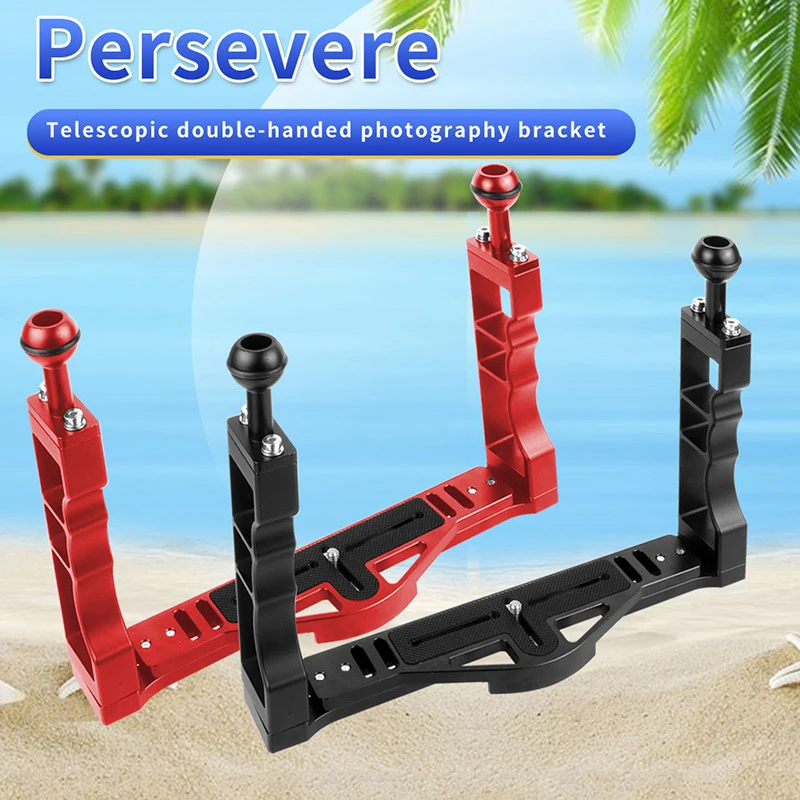 

Aluminium Alloy Underwater Tray Stabilizer Dual Handles Camera Diving Housing Bracket Video Light Mount Holder