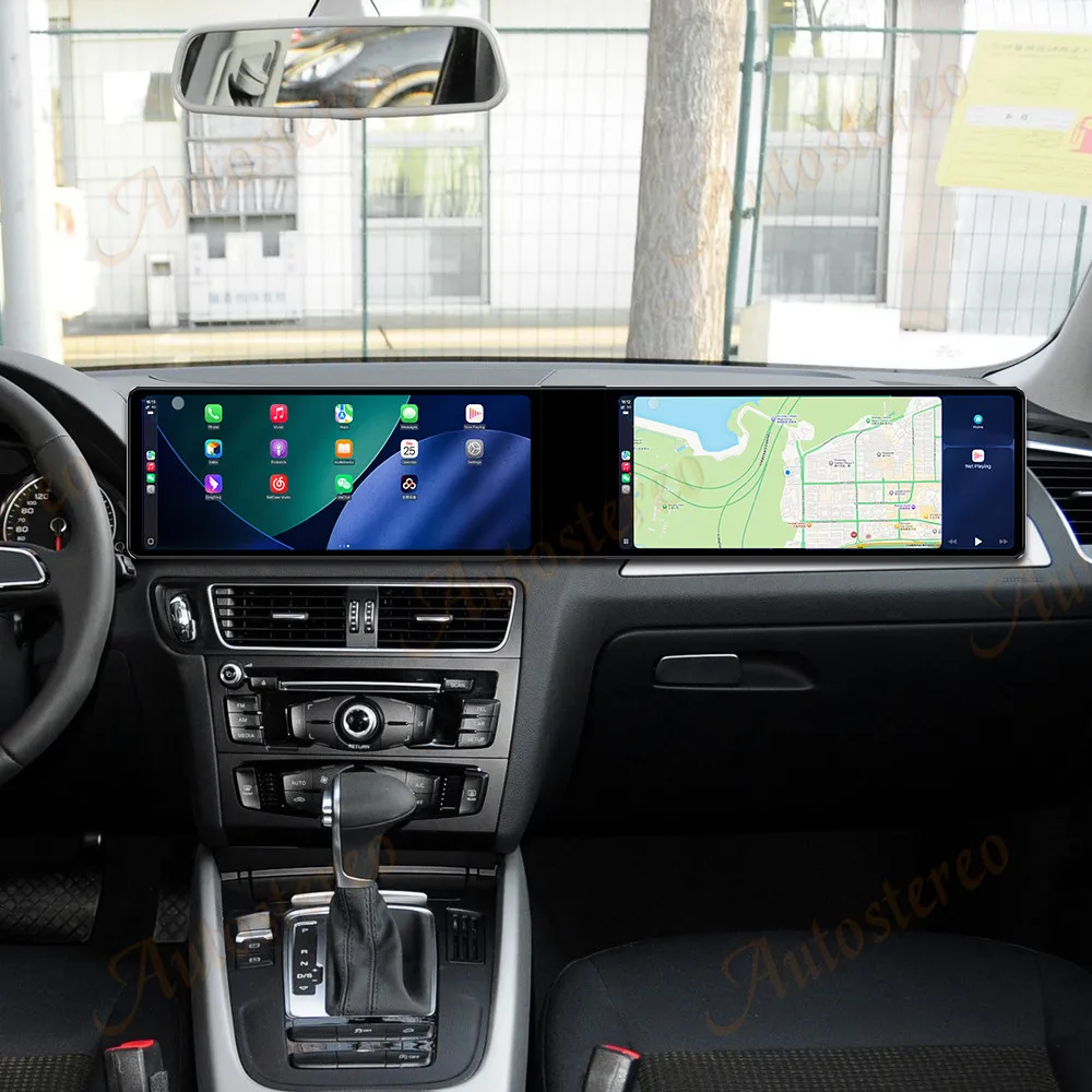 Dual Screen Android14 Car Radio Carplay For Audi Q5 2008-2016 Multimedia Player GPS Navigation Head Unit Media Player Car Radio