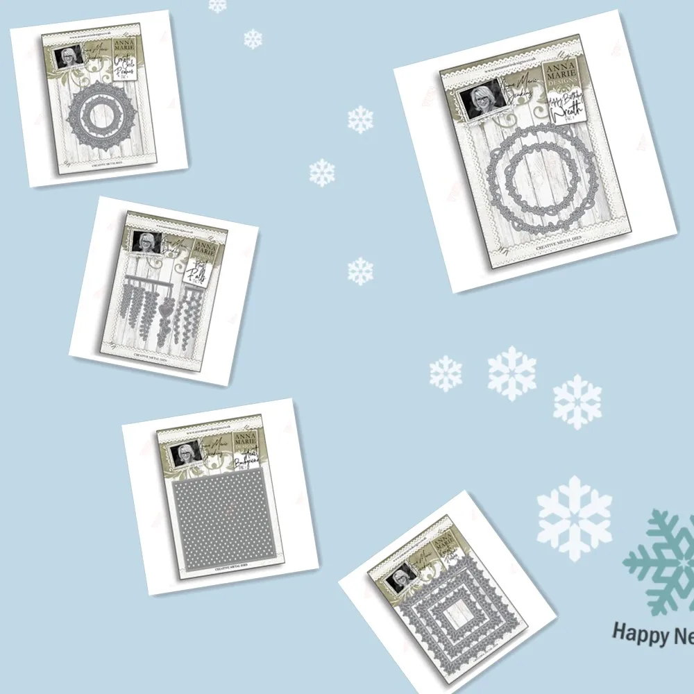 

Ornate Square Frames Happy Birthday Wreaths Ornate Circle Frames Die Set Metal Cutting Die Scrapbook Embossed Greeting Cards