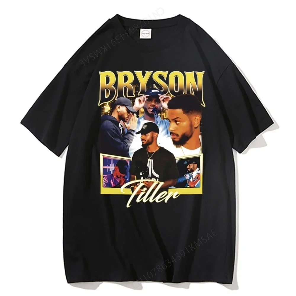 Rapper Bryson Tiller Hip Hop Vintage Oversized T Shirts Men's Streetwear Men Women Casual Crewneck Tshirt Short Sleeve Fans Gift