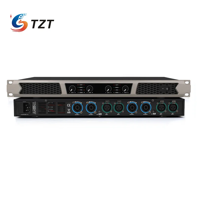 

TZT R40 450Wx4 220V 1U Professional Digital Power Amplifier Four Channel Amplifier Home Power Amp