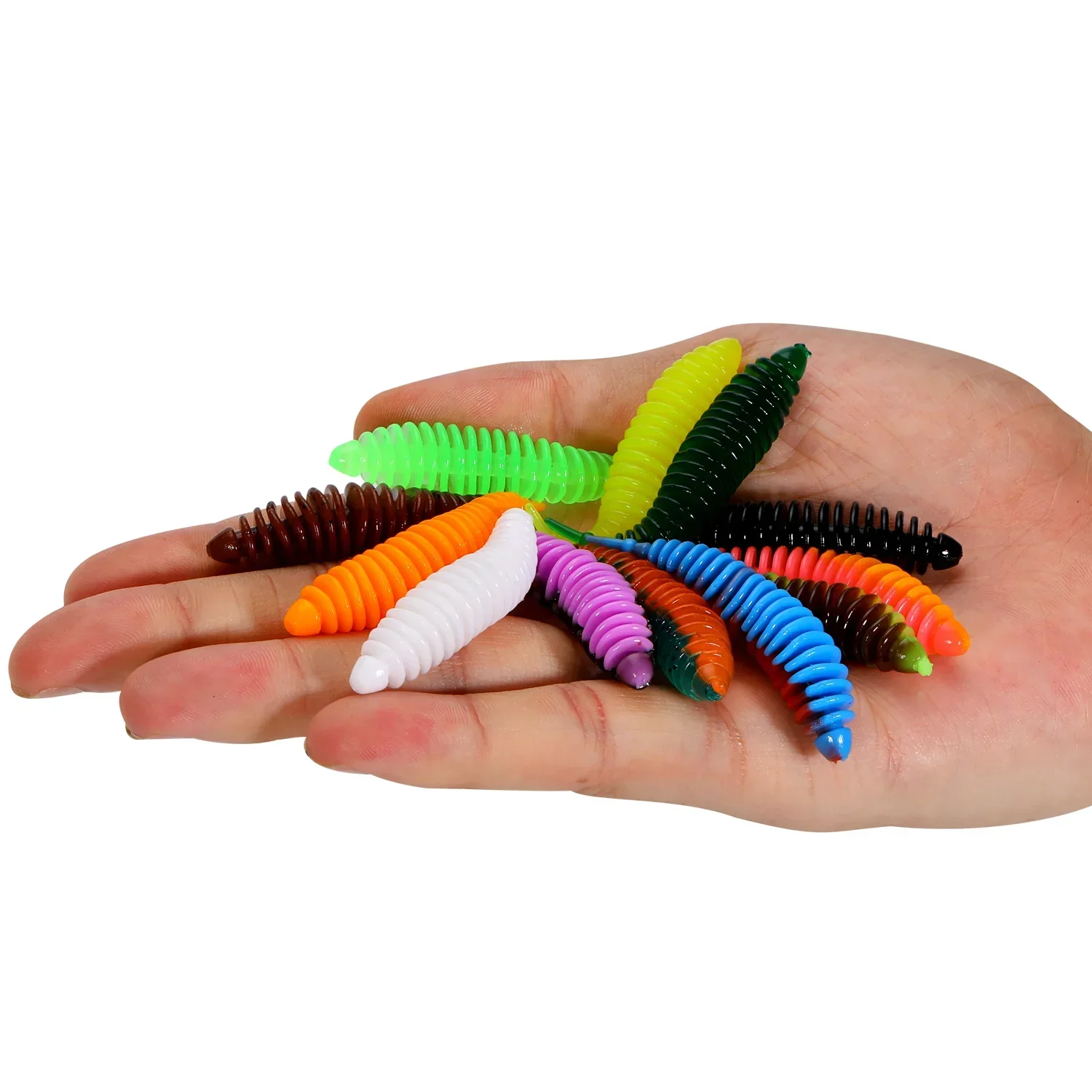 Sougayilang New 20pcs Fishing Tiny Worm Bait Lure Tanta 40mm 60mm 0.4g 2g Leurre Peche Squid Fishing Tackle Bass Pike image 6