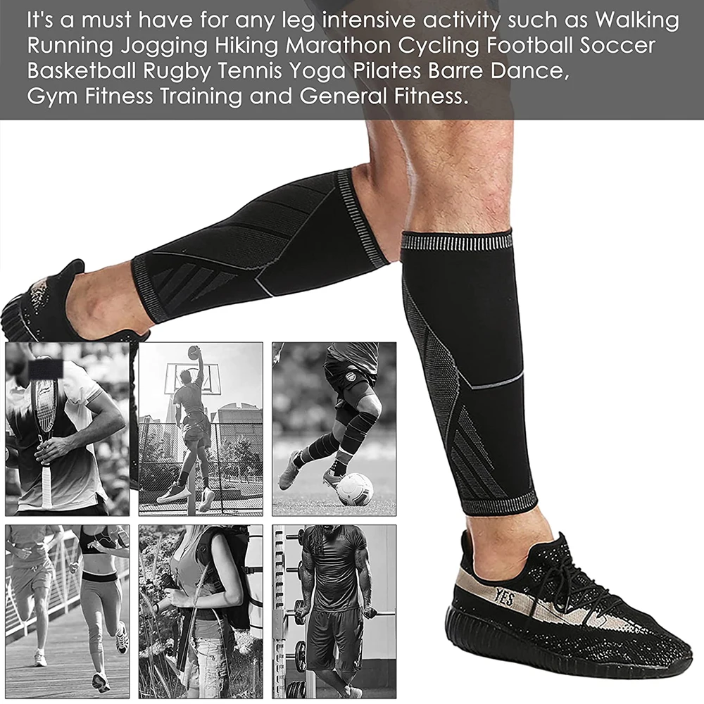 1pcs Running Athletics Compression Sleeves Leg Calf Shin Splints Elbow Knee Pads Protection Sports Safety Unisex