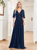 Vestidos de Noche formales elegantes y brillantes con cuello en V y manga de murciélago, vestidos largos de lujo con lentejuelas para mujer, vestidos para fiesta de boda, cóctel, graduación y graduación