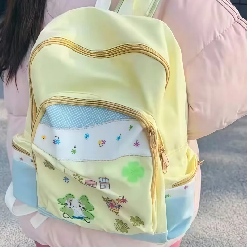 

New Kawaii Masyumaro Fluffy Fuwa Nyanko Cat Backpack Bag Anime Cute Schoolbag Pencil Bag Case Children Kids Christmas Gift