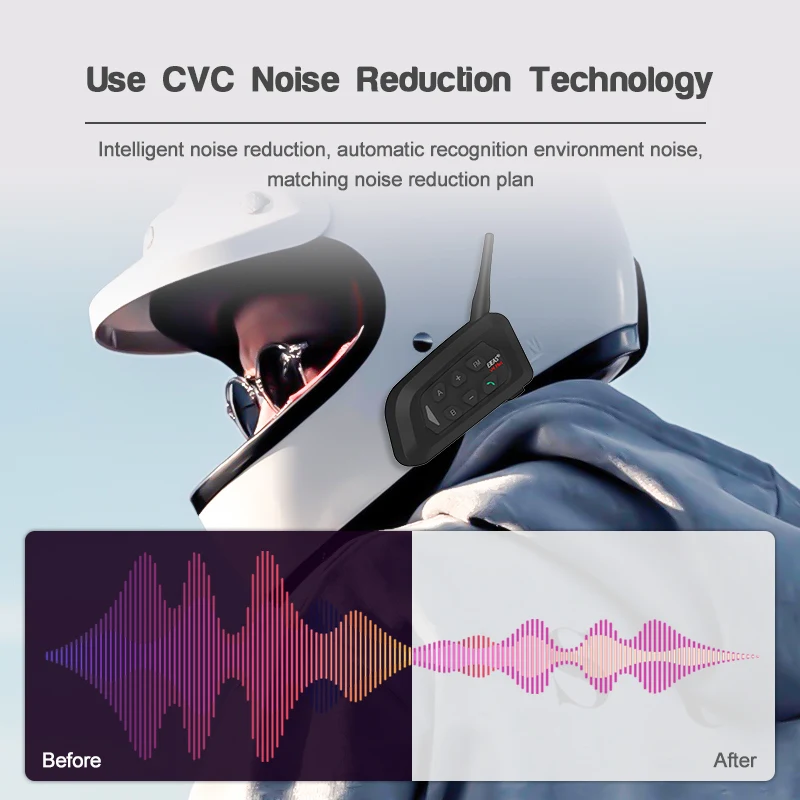 EJEAS V4 Plus interkom motocyklowy Bluetooth bezprzewodowe kask z zestawem słuchawkowym IP65 wodoodporne Radio FM, grupa mówiąca dla 4 jeźdźców 1500M