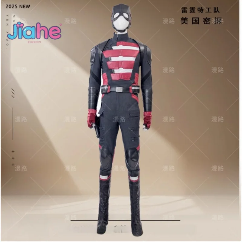 

Movie Superhero John F. Walker Captain Cosplay Costume Halloween leather jumpsuit prop accessories shoes set men fantasy uniform
