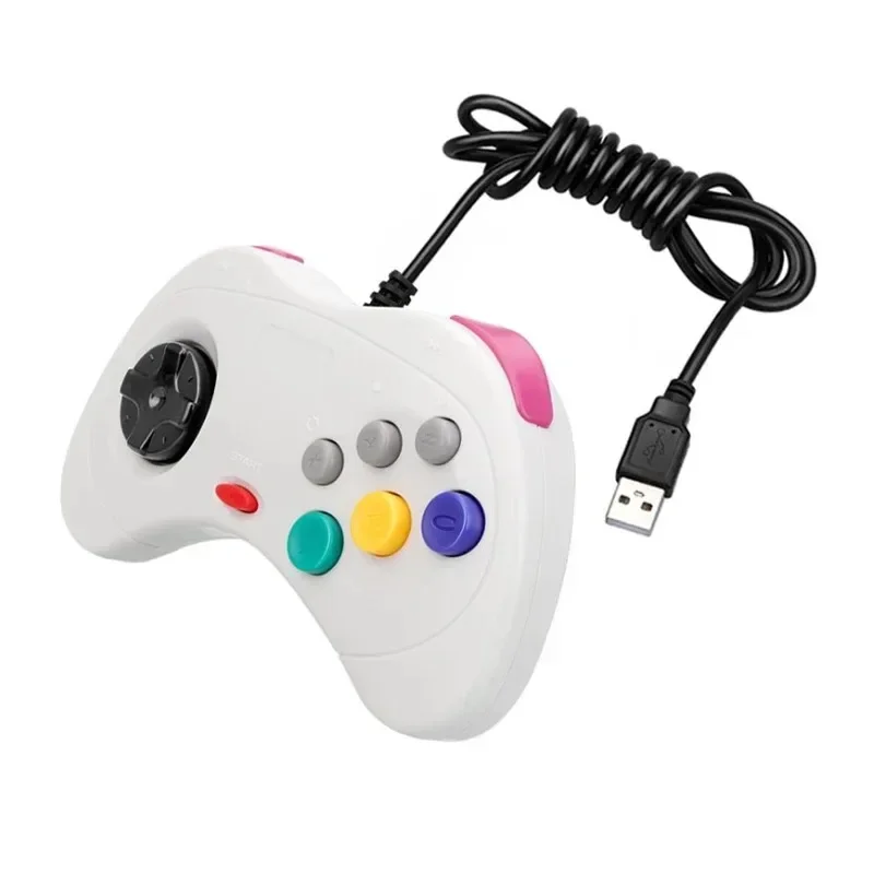 USB Classic Wired Game Gamepad for Segas Saturn Gamepad JoyPad for SEGAs Saturn System Joystick for PC for Mac