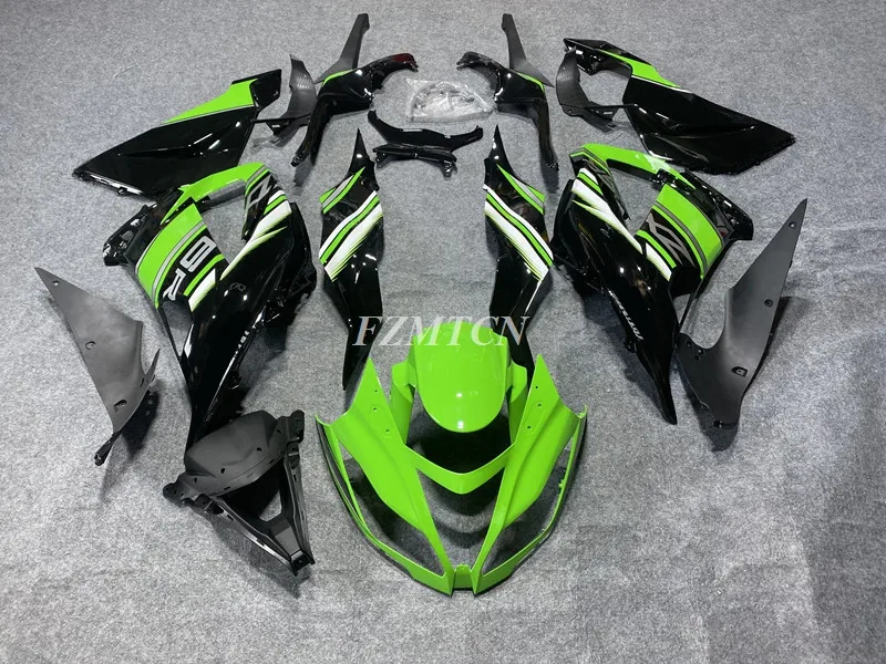 4Gifts New ABS Fairings Kit Fit For KAWASAKI ZX-6R 13 14 15 16 17 636 2013 2014 2015 2016 2017 2018 Bodywork Set Black Green