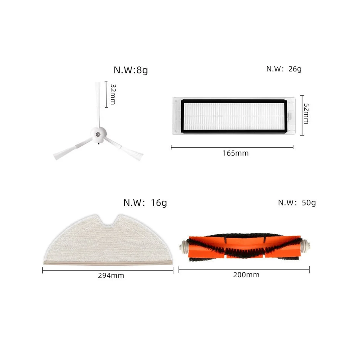 For Sweeping Robot S5 T7Pro T6 Pure Sweeping Robot Vacuum Accessories Main Brush Side Brush Hepa Filter Mop A