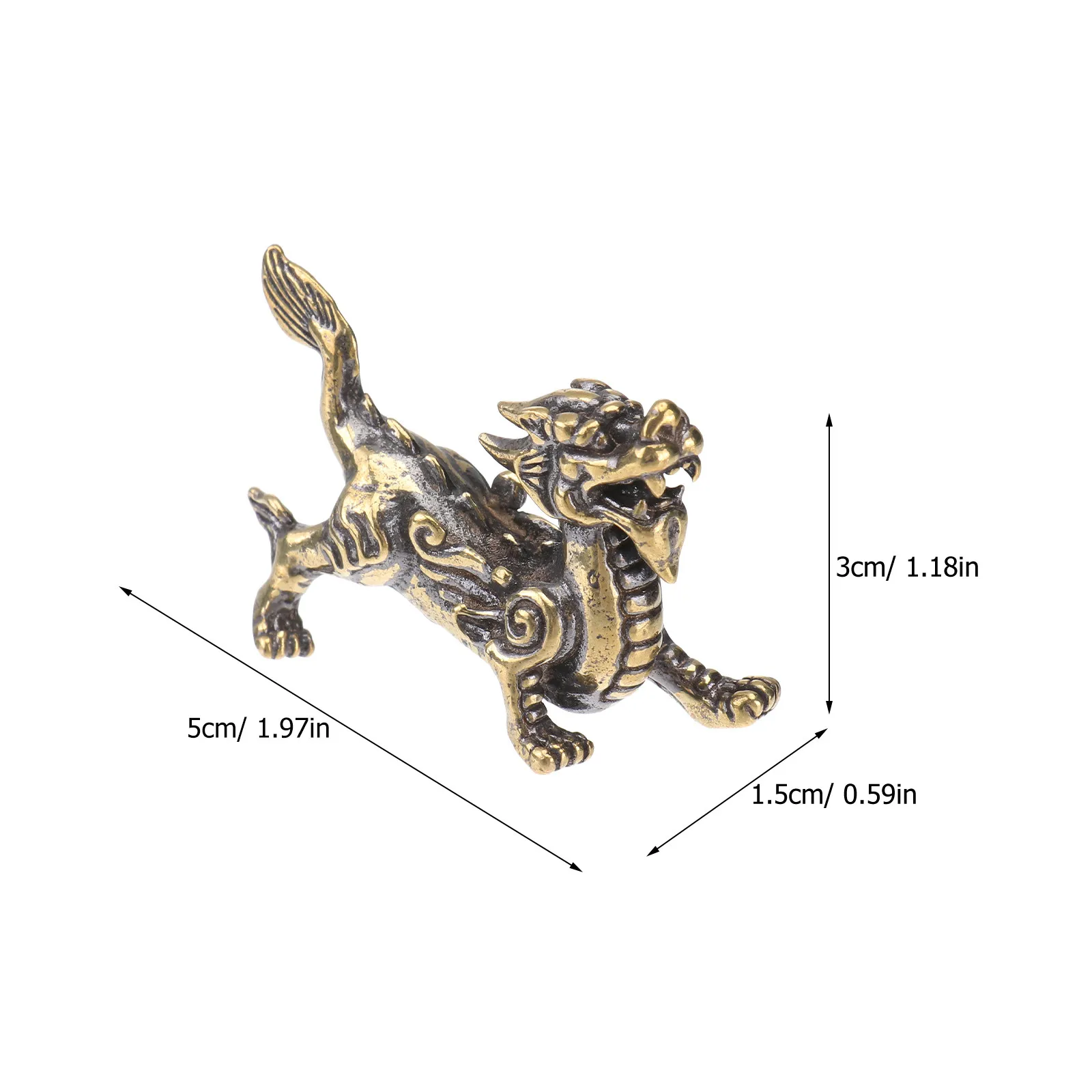 Brass Kylin Desktop Ornaments Set – 2pcs Creative Metal Home & Office Decor for Table, Bedroom, Blessing Gift