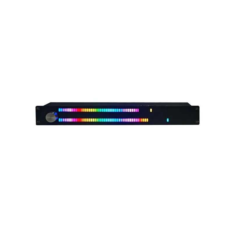 Music Level Rhythm Light 1.5U Voice Controlled Sensing Atmosphere VU Meter Full-color Dual Row LED 128 Beads
