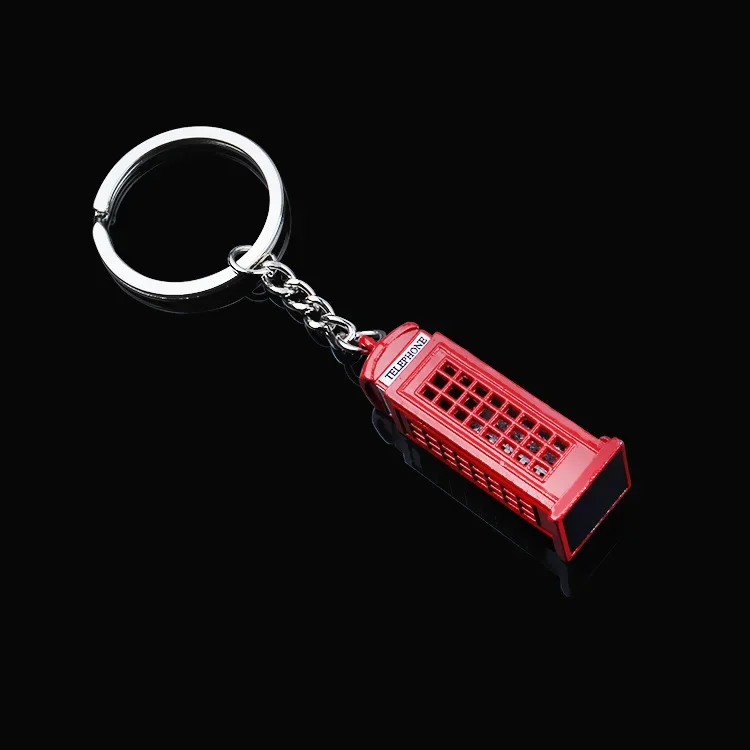 London Double-decker Bus Keychain Mini Car Keyring Wallet Backpack Trinket Charm Souvenir Children's Day Accessories Key Holder