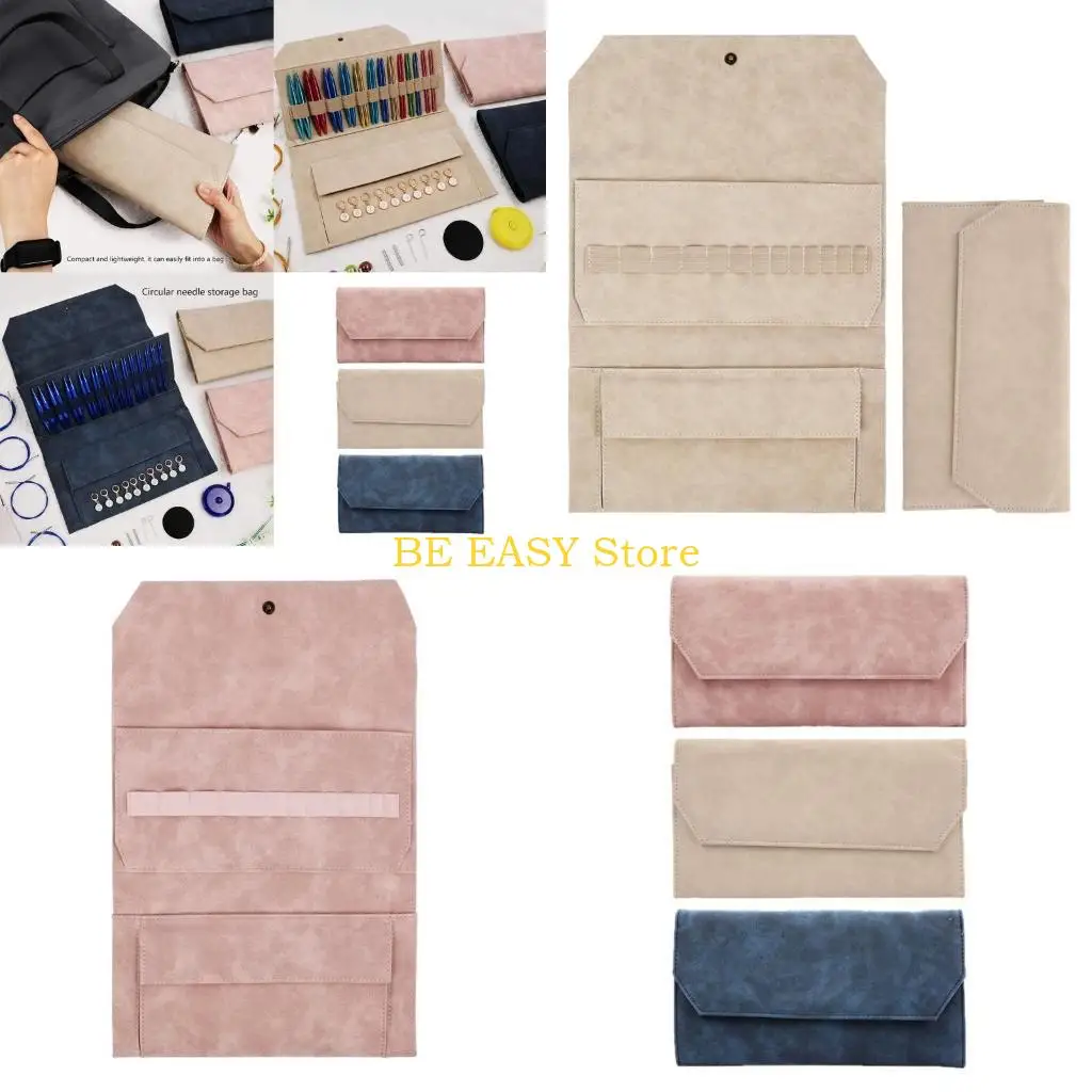 

E28F Пустой круглый футляр для вязальных игл Органайзер для вязания крючком Сумка для вязальных игл