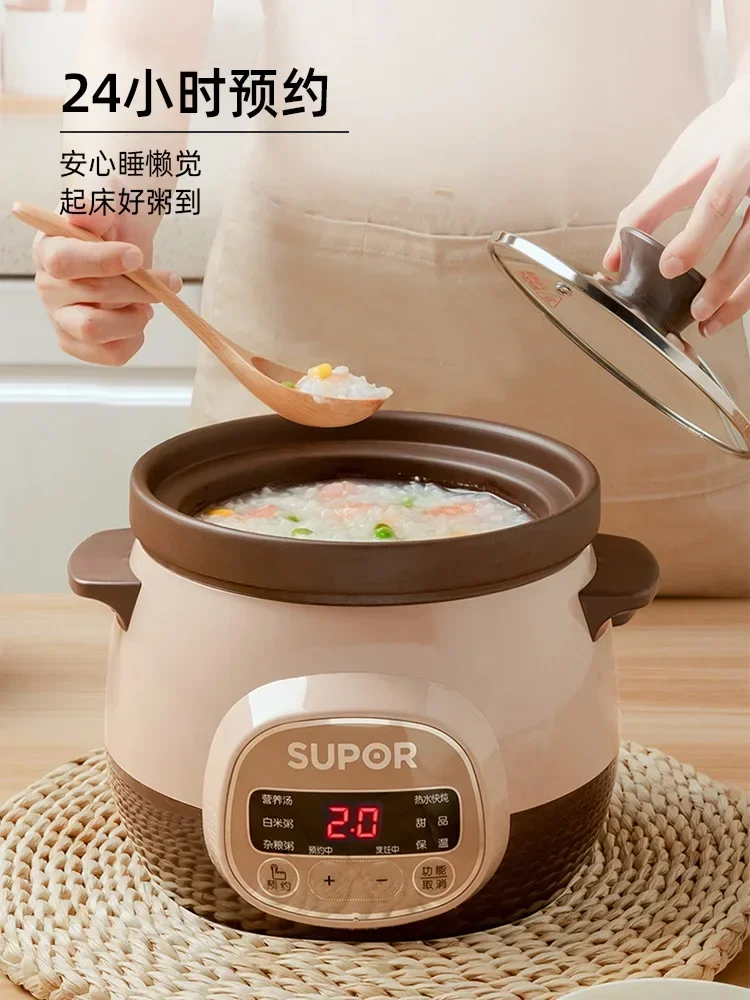 220V Multi-functional Electric Stewpot with Automatic Ceramic Baby Pot for Home Use