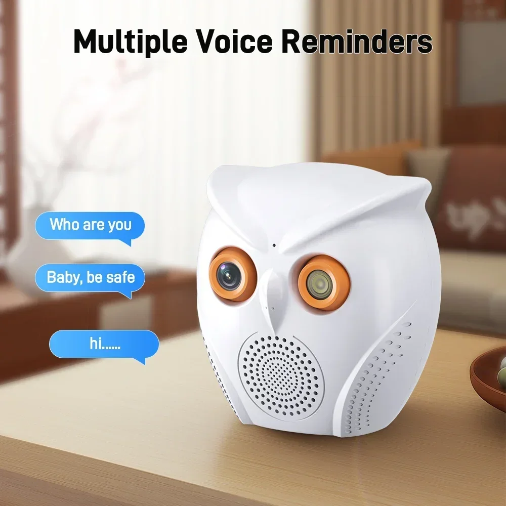 ICSEE Owl Design 5MP WiFi Camera Motion Detection Mini Indoor Camera Color Night Vision Two Way Audio Wireless Security Camera