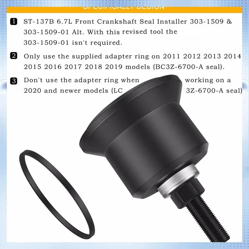 

НОВЫЙ-6,7 л инструмент для установки переднего уплотнения коленчатого вала 303-1509 для Ford Super Duty F-250, F-350, F-450, F-550 2011-2021