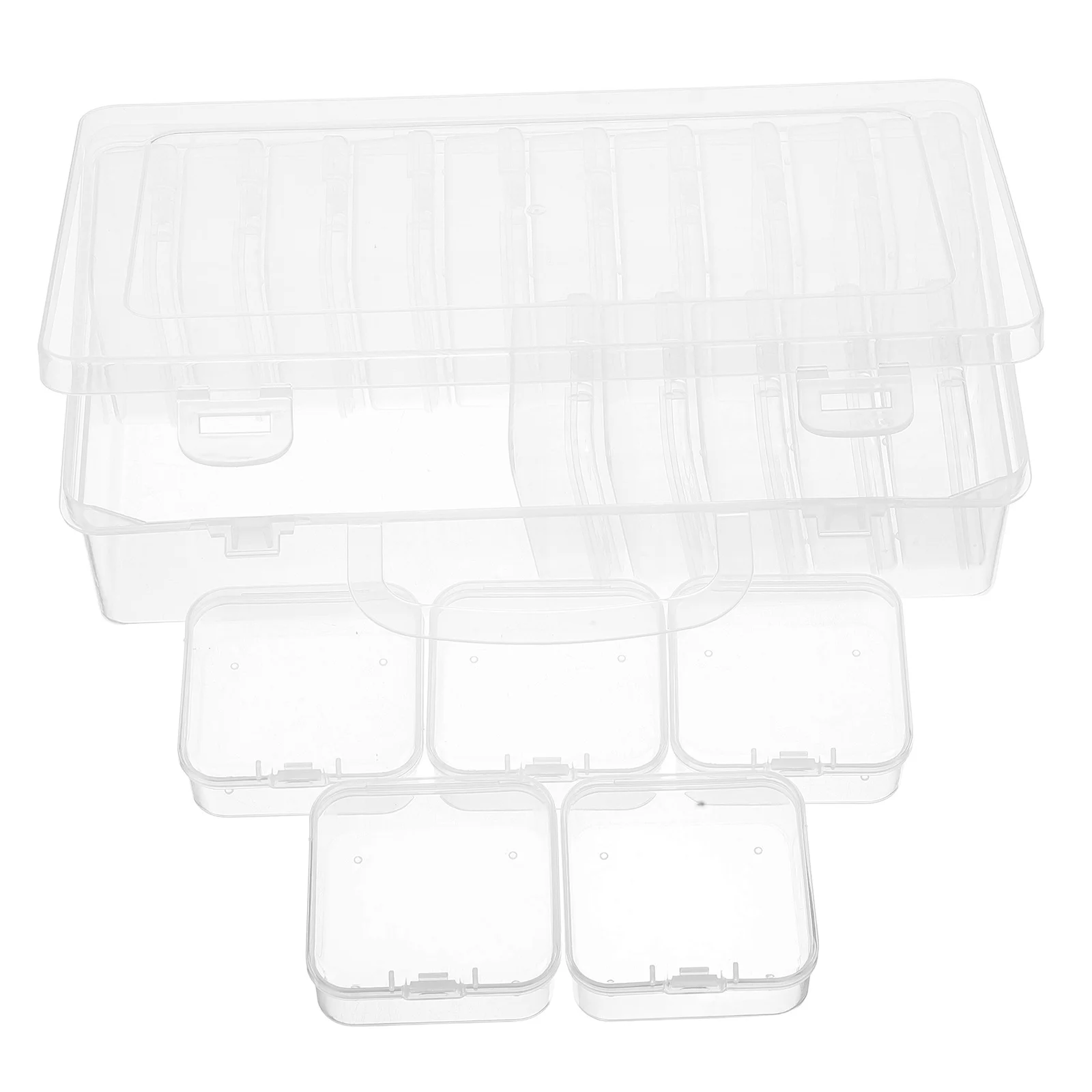 

Large Portable Handheld Transparent Storage Box Organizer for Crafts Photo Stickers Stamps Seed Clear Plastic Organizer Case