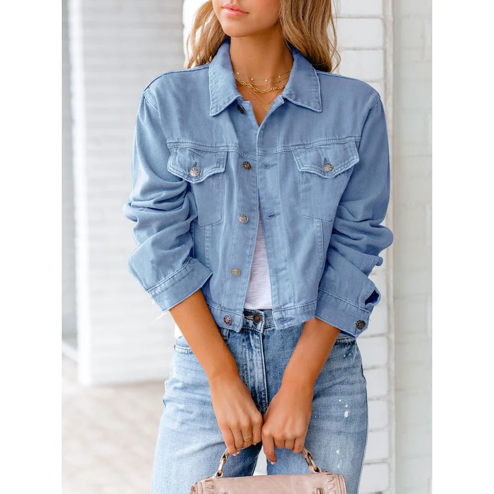 New Fashion Women's 2026 Spring Autumn Denim Jacket Female Elegant Causal Long Sleeve Top