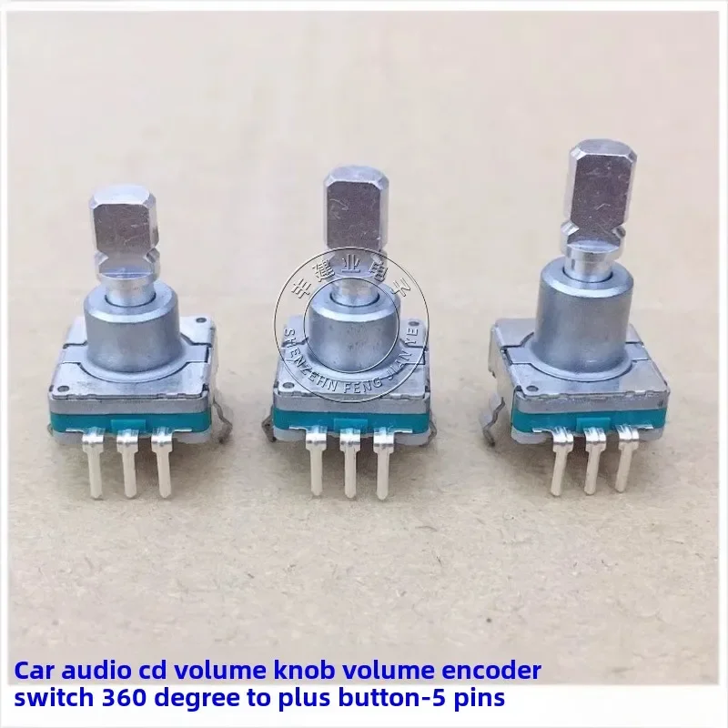 1PCS Corolla Navigation DVD Volume Switch Adjustment Potentiometer 360 Degree Rotation 5 Pin Encoder Fine D Shank