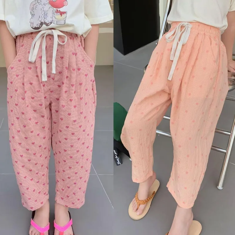 

Girls' Summer Anti-mosquito Pants New Summer Style Fashionable Casual Pants For Middle And Large Children Thin Leggings