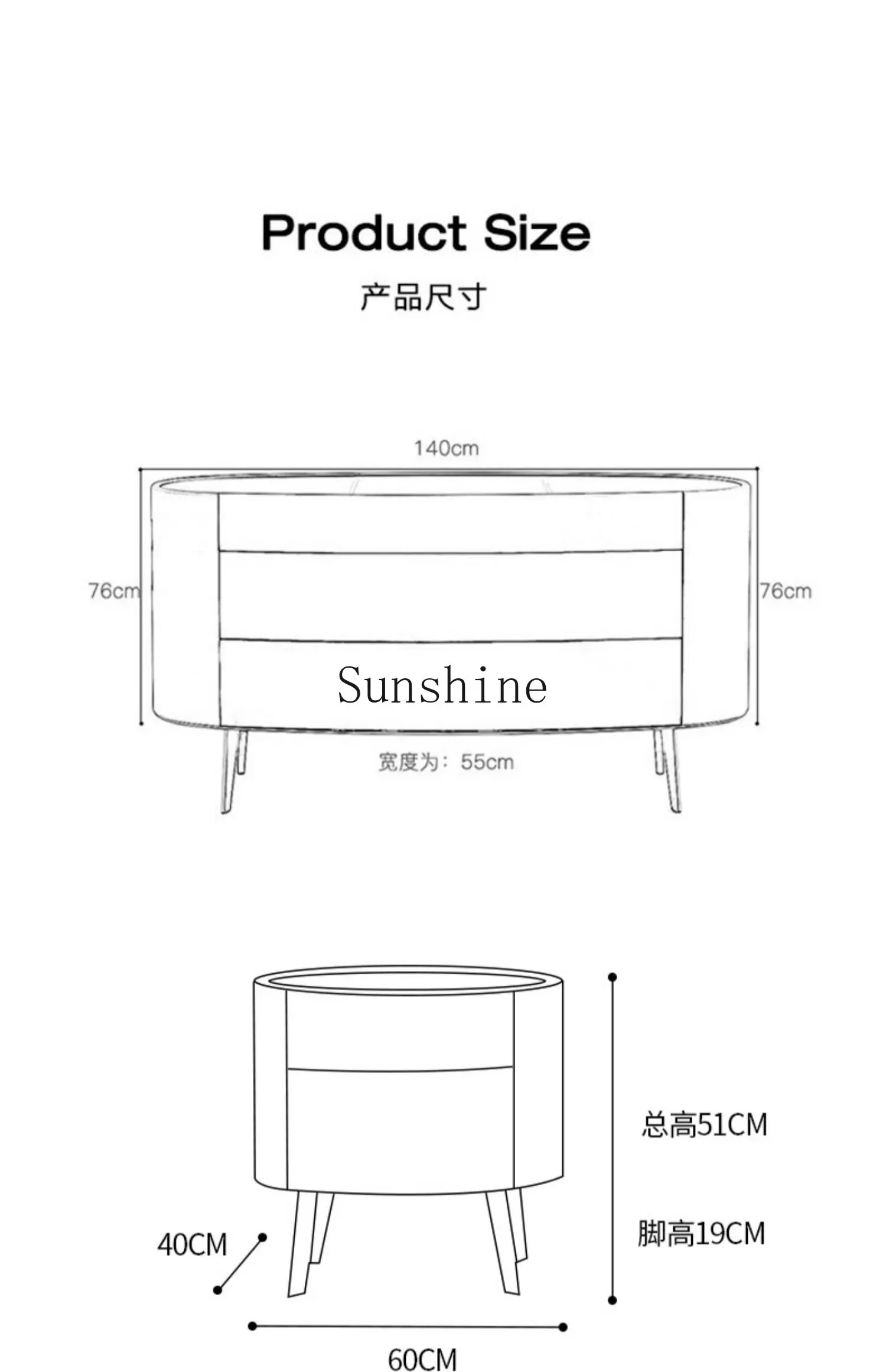 Italian light luxury minimalist high-end side cabinet medium antique bedside table