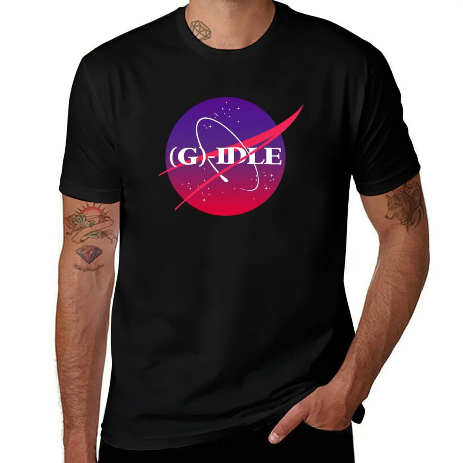 

(G)-IDLE (NASA) T-Shirt Luxury man blue lock shirts graphic tees hippie clothes outfits for men