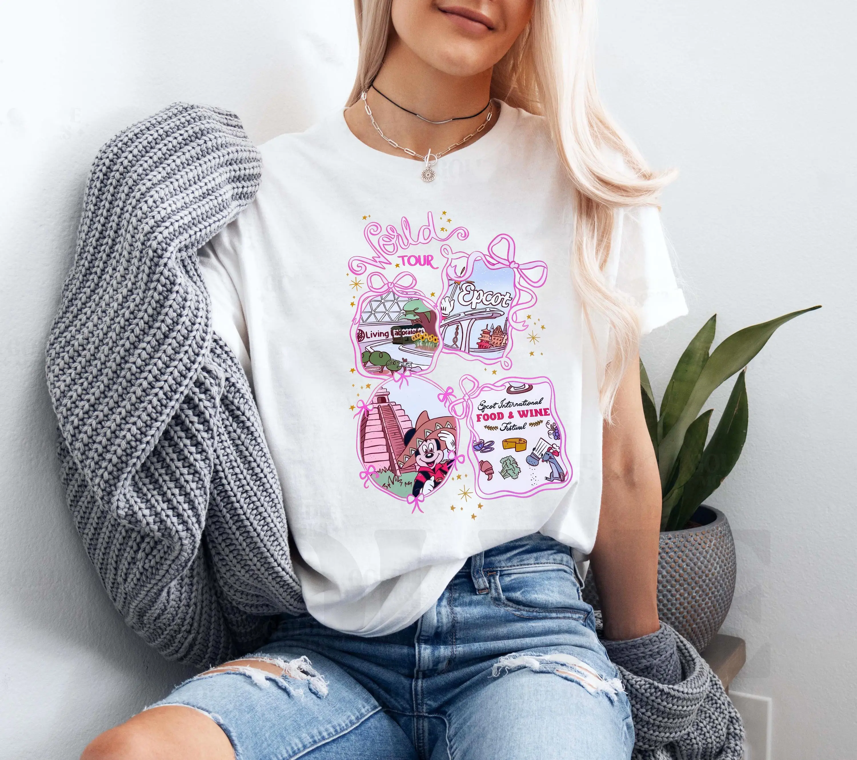 월트 디즈니 월드 에픽트 테마파크 월드 투어 티셔츠 에픽트 월드 투어 푸드 & 와인 티셔츠 디즈니 패밀리 셔츠 리빙 위드 더 랜드