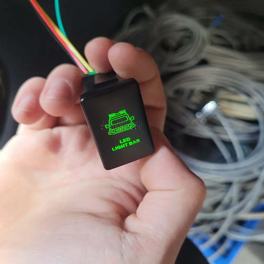 Grünes Auto-LED-Lichtleiste, Ein-/Aus-Schalter, Druckknopf für Suzuki Jimny 2019 2020 2021, Zubehör – Detail 5