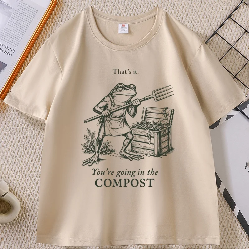 Funny Frog Gardener T Shirt Men Women Plant Lover T-Shirt Garden Humor Tee Men's Printed Short Sleeve Tshirt Tops