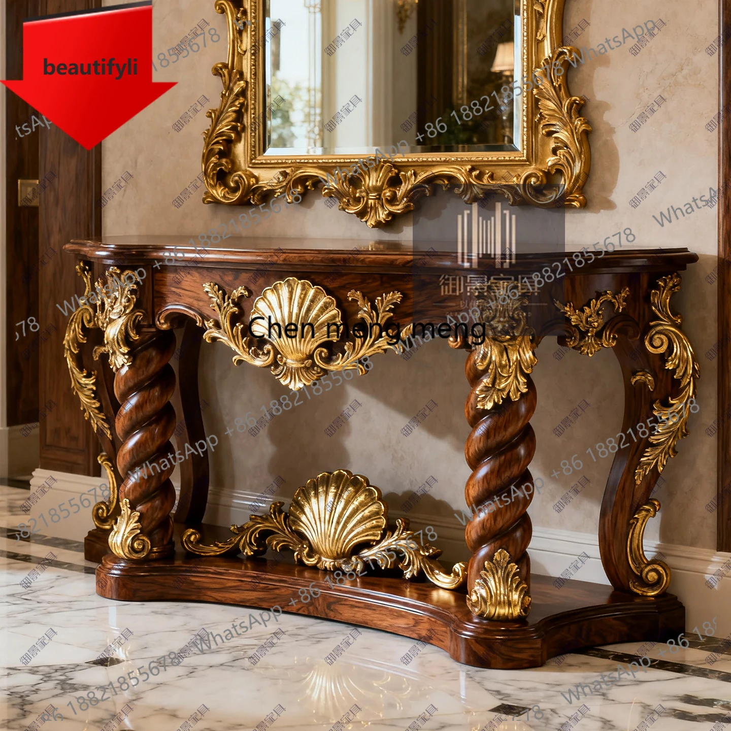 

M02 Французский входной столик из цельного дерева, стол для украшения дивана, гостиная у стены, входной шкаф, витрина