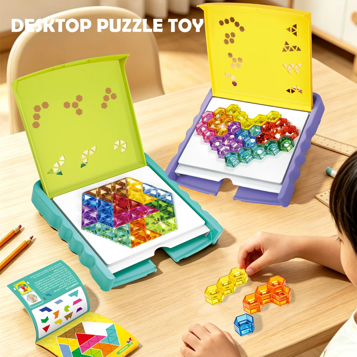 Puzzle Toy for Kids, Thinking Training Tabletop Games Shape and Color Chess Educational Gitfs for Boy and Girls