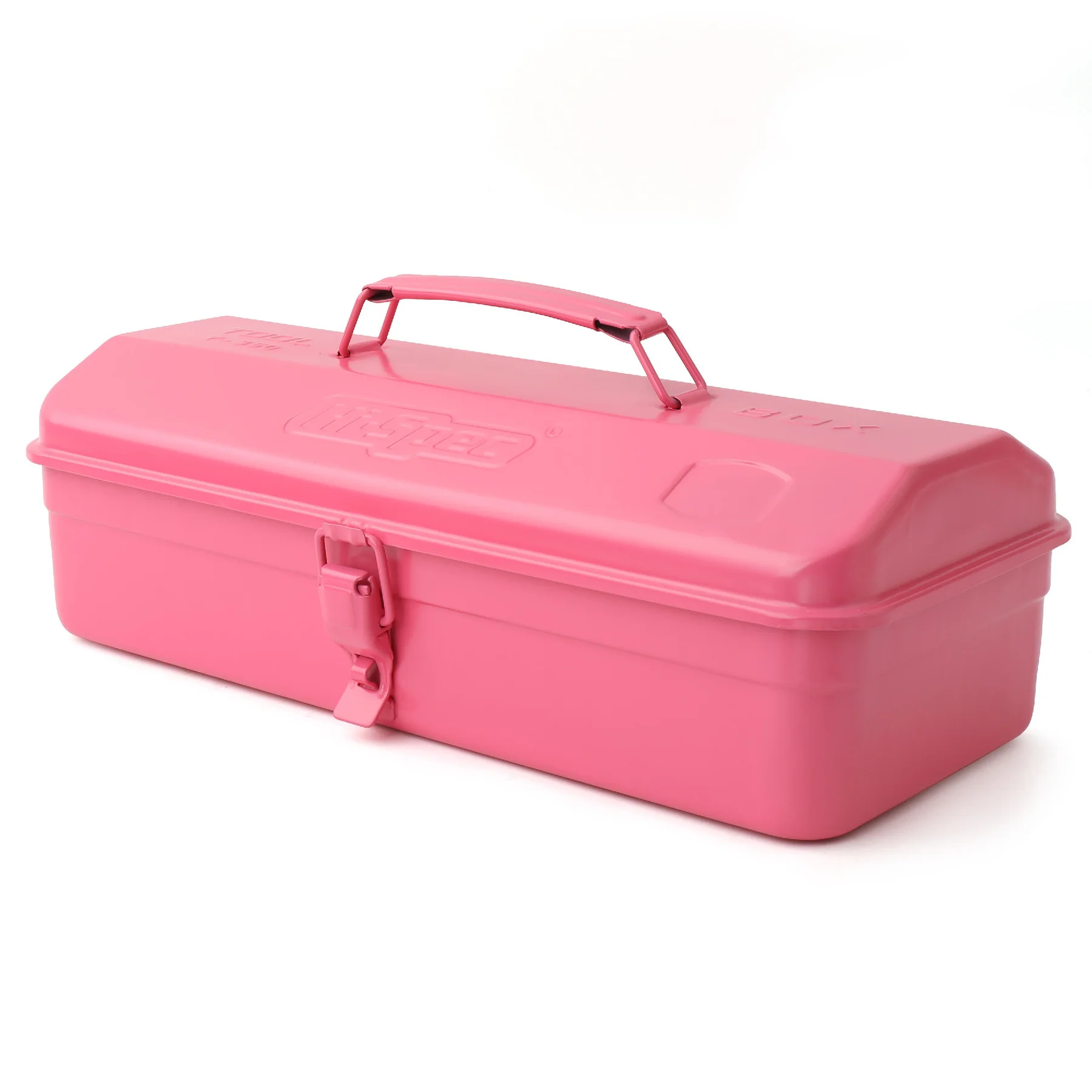 Hi-Spec 1pc Metal Pink Tool Case Steel Style Iron Tool Box Portable Tool Storage Container Empty Suitcase Just Toolbox